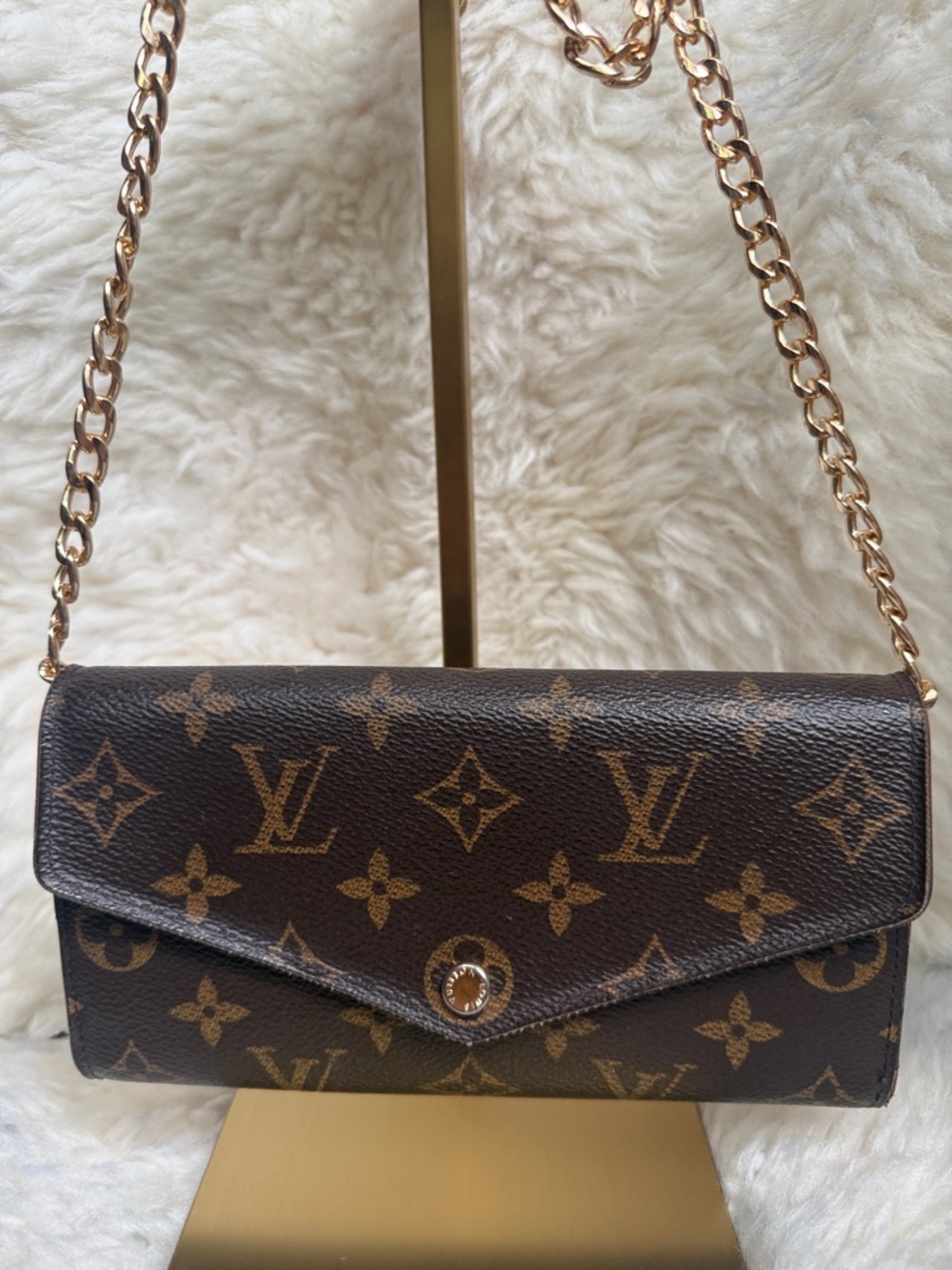 Louis Vuitton Monogram Envelope Wallet - Dark Brown with Gold Snap - Picture 9 of 9